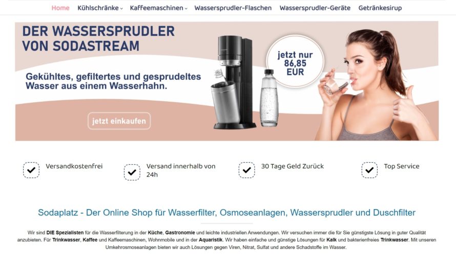 Warnung vor Onlineshop sodaplatz.de